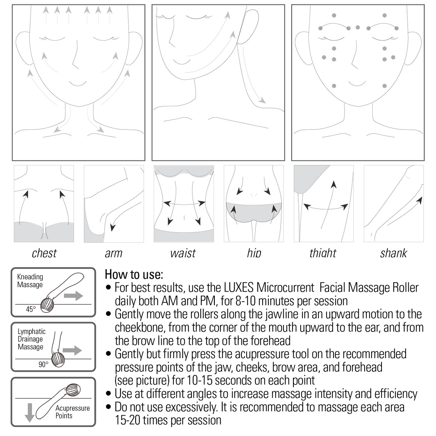 MICRO-CURRENT  FACIAL MASSAGE ROLLER WITH SOLAR ENERGY